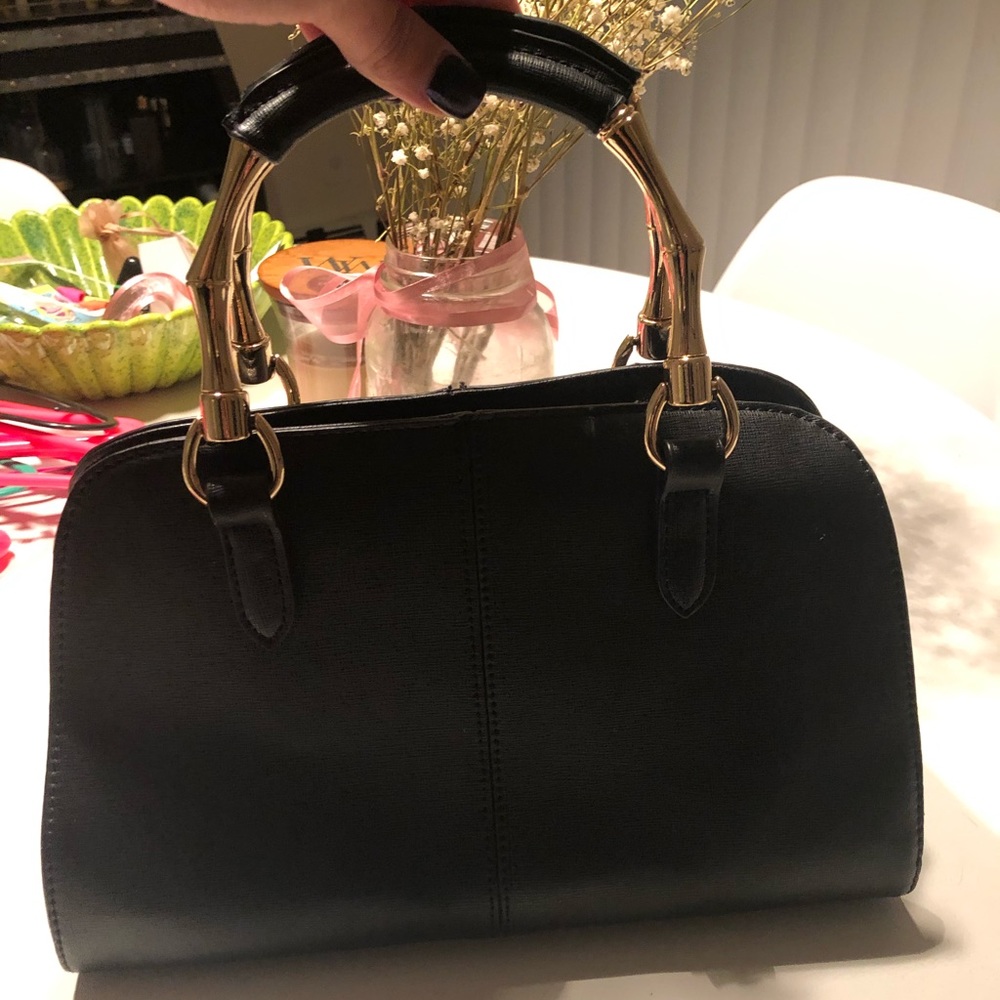Faux leather hand bag